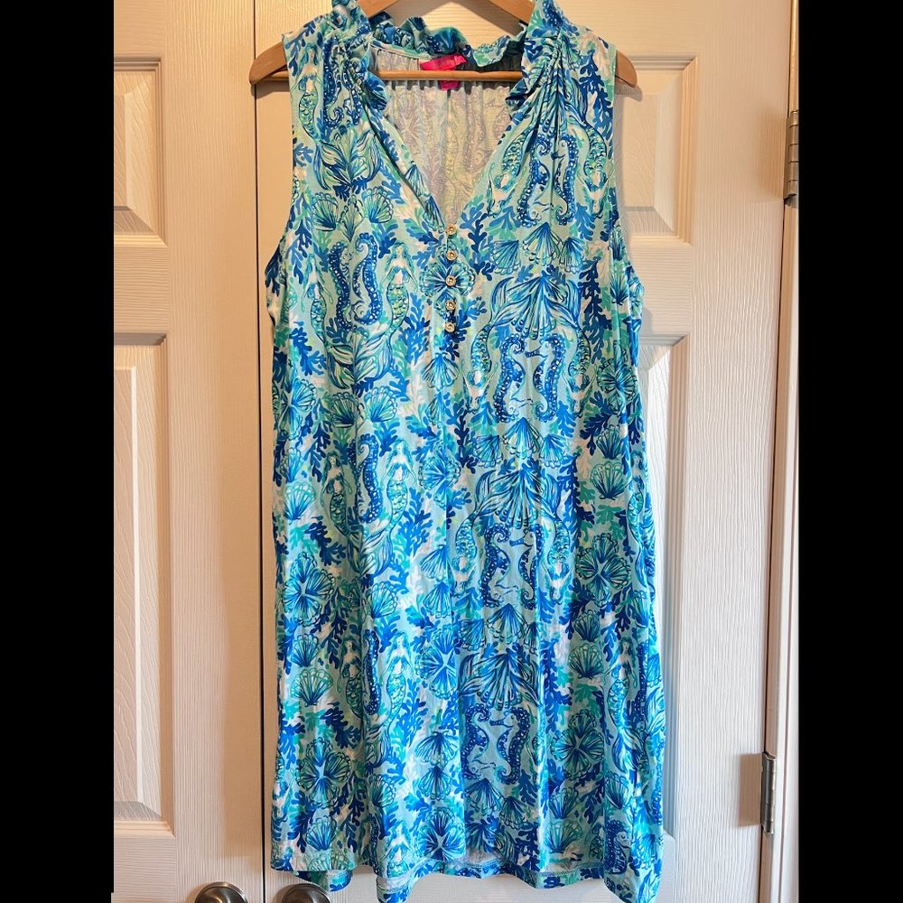 Lilly Pulitzer Ruffle-Neck Sleeveless Dress